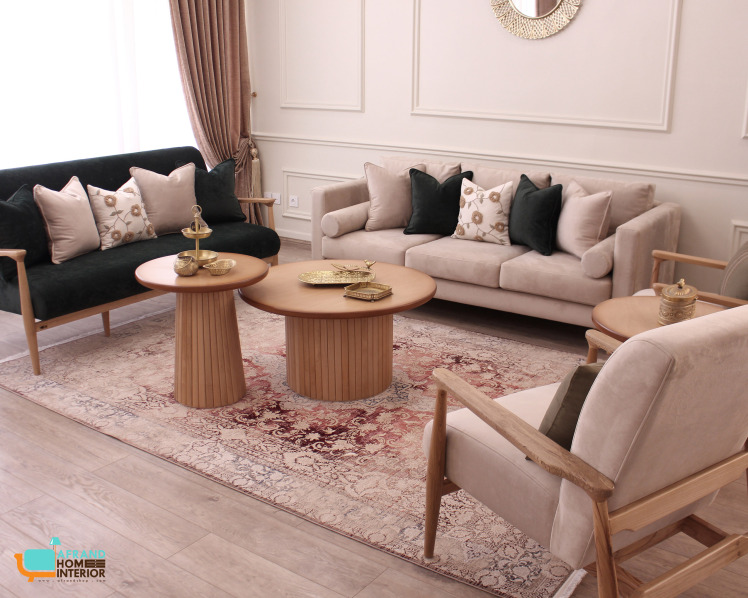 سرویس مبلمان راحتی کرم و سبز